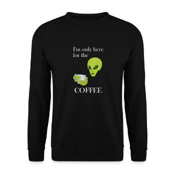 JE NE SUIS LÀ QUE POUR LE CAFÉ - ESPRESSO ALIEN - Sweat-shirt Unisexe - noir - Devant - Alina (178cm) & Michal (187cm)