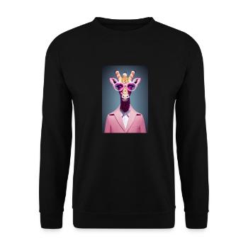 Griraffe pink Disco - Unisex Sweatshirt - black - Front - Alina (178cm) & Michal (187cm)