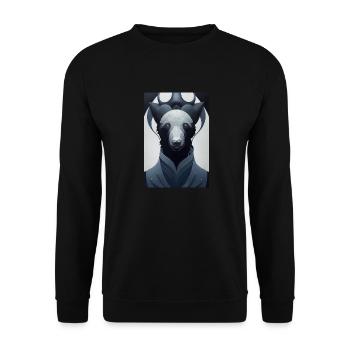 Panda Bär Eisbär Comic Portrait - Unisex Pullover - Schwarz - Vorne - Alina (178cm) & Michal (187cm)
