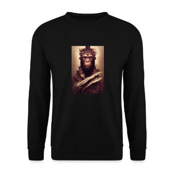 Monkey King Warrior - Unisex Sweatshirt - black - Front - Alina (178cm) & Michal (187cm)