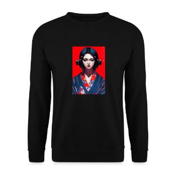 Anime Character - Unisex Pullover - Schwarz - Vorne - Alina (178cm) & Michal (187cm)