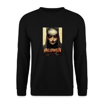 Halloween Creepy Skull - Unisex Sweatshirt - black - Front - Alina (178cm) & Michal (187cm)