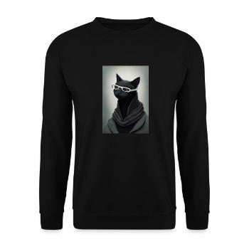 Black Cat Human Glasses - Unisex Sweatshirt - black - Front - Alina (178cm) & Michal (187cm)
