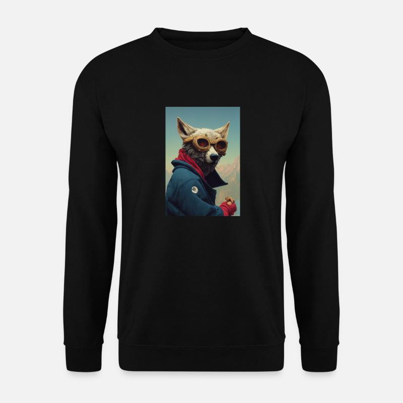 Wolf Flieger Cool Glasses - Unisex Sweatshirt - black