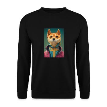 Shiba Dog Cute - Unisex Sweatshirt - black - Front - Alina (178cm) & Michal (187cm)