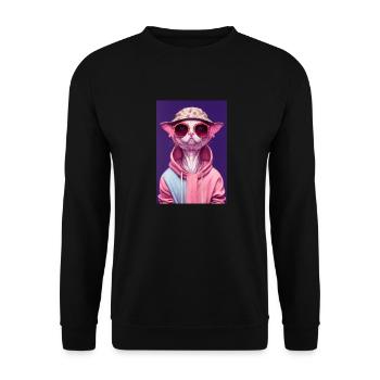 Sphynx Cat Hoodie - Unisex Sweatshirt - black - Front - Alina (178cm) & Michal (187cm)