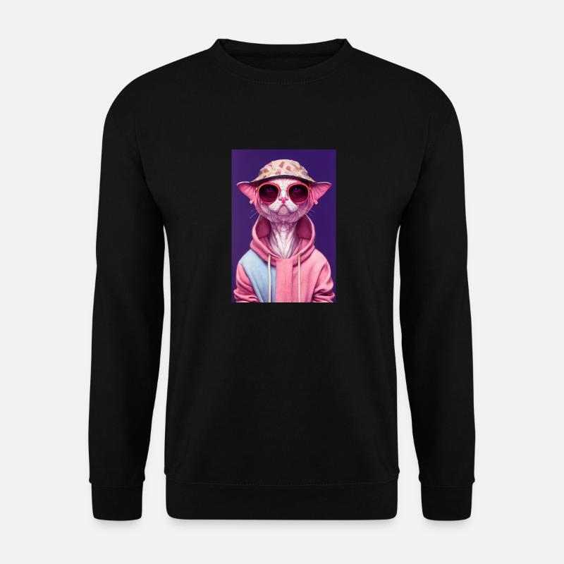 Sphynx Katze Hoodie - Unisex Pullover - Schwarz