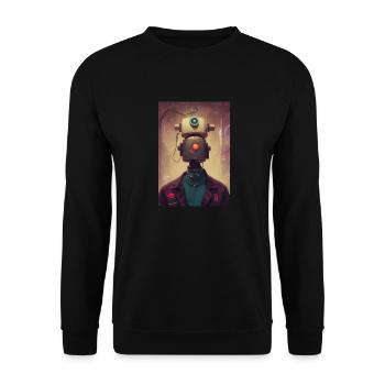 Robot Apocalyptic - Unisex Sweatshirt - black - Front - Alina (178cm) & Michal (187cm)
