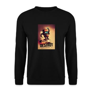Destroy Robot Construction Site - Unisex Sweatshirt - black - Front - Alina (178cm) & Michal (187cm)