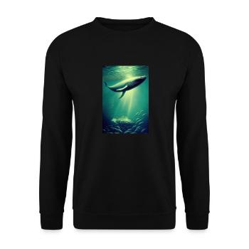 Whale Streampunk Ocean Diving Scuba Fish Water - Unisex Sweatshirt - black - Front - Alina (178cm) & Michal (187cm)