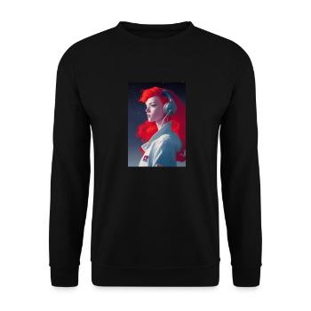 Casque d’espace fille Fantasy Cheveux roux - Sweat-shirt Unisexe - noir - Devant - Alina (178cm) & Michal (187cm)