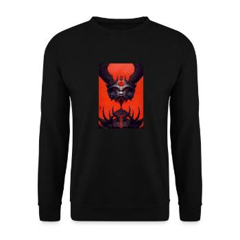 Japan Krieger Hannya Yakuza Judo Karate - Unisex Pullover - Schwarz - Vorne - Alina (178cm) & Michal (187cm)