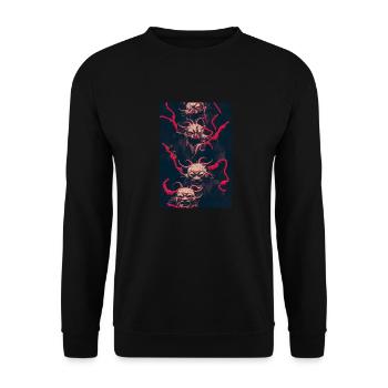 Japan Mask Hannya Demon Judo Fight Warrior - Unisex Sweatshirt - black - Front - Alina (178cm) & Michal (187cm)