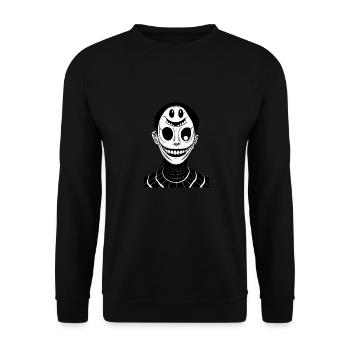 grinsendes Monster - Unisex Pullover - Schwarz - Vorne - Alina (178cm) & Michal (187cm)