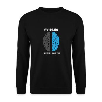 MY BRAIN - DAY TIME NIGHT TIME - Unisex Sweatshirt - black - Front - Alina (178cm) & Michal (187cm)