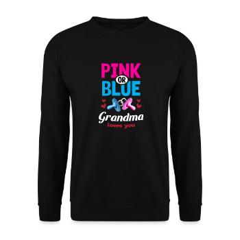 Pink or Blue Grandma Loves You Gender Reveal Party - Unisex Sweatshirt - black - Front - Alina (178cm) & Michal (187cm)