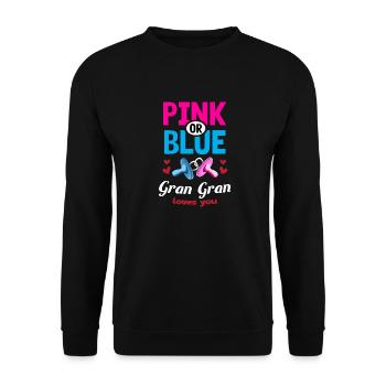 Pink or Blue Gran Gran Loves You Gender Reveal - Unisex Sweatshirt - black - Front - Alina (178cm) & Michal (187cm)