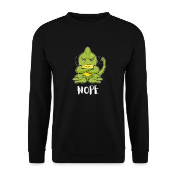 Nope Funny Lazy Chameleon - Unisex Sweatshirt - black - Front - Alina (178cm) & Michal (187cm)