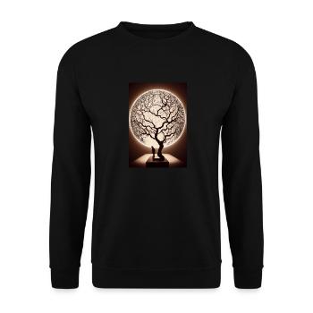 Weltenbaum World Tree Oil - Unisex Sweatshirt - black - Front - Alina (178cm) & Michal (187cm)