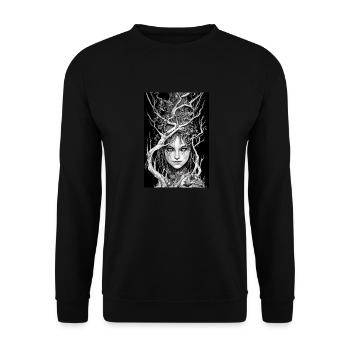 Witch Metal Tattoo Black White Witch - Unisex Sweatshirt - black - Front - Alina (178cm) & Michal (187cm)