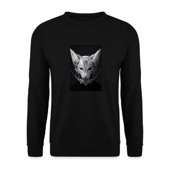 Wolf Metal Tattoo Schwarz Weiß - Unisex Pullover - Schwarz - Vorne - Alina (178cm) & Michal (187cm)