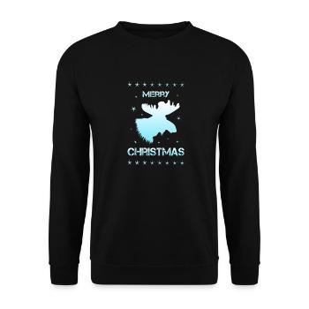 Merry Christmas moss - Unisex Sweatshirt - black - Front - Alina (178cm) & Michal (187cm)