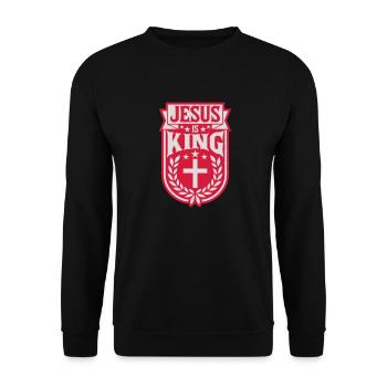 Citation de Jésus est roi - Sweat-shirt Unisexe - noir - Devant - Alina (178cm) & Michal (187cm)