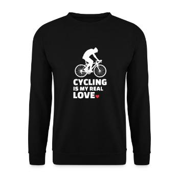 Radfahren, Cycling, Bicycling and Biking - Unisex Pullover - Schwarz - Vorne - Alina (178cm) & Michal (187cm)