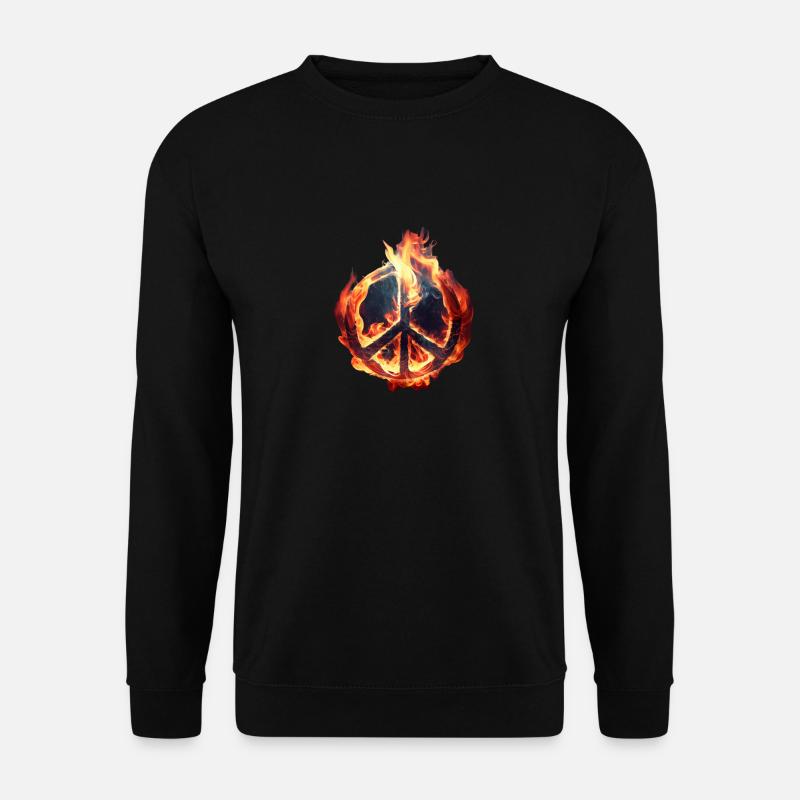 Flamme sendet Frieden - Unisex Pullover - Schwarz