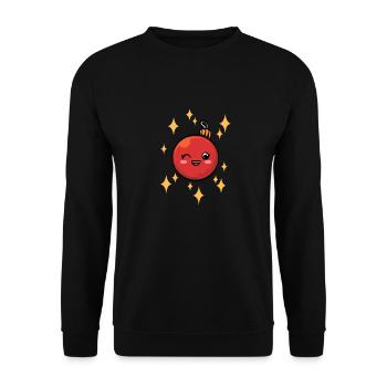 Funny Christmas Ball #4/9 - Unisex Sweatshirt - black - Front - Alina (178cm) & Michal (187cm)