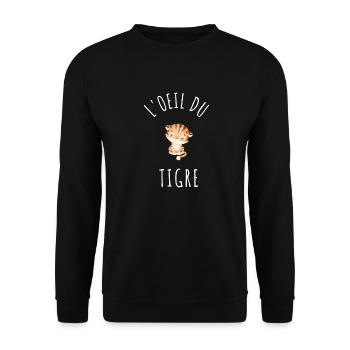 Oeil du tigre - Sweat-shirt Unisexe - noir - Devant - Alina (178cm) & Michal (187cm)