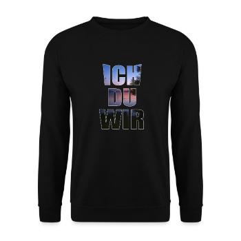 Ich du wir - Unisex Pullover - Schwarz - Vorne - Alina (178cm) & Michal (187cm)