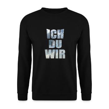 Ich du wir - Unisex Pullover - Schwarz - Vorne - Alina (178cm) & Michal (187cm)