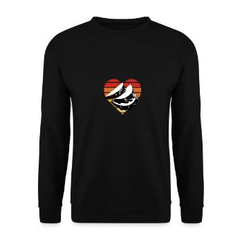 Tacos Liebhaber Retro Herz Design - Unisex Pullover - Schwarz - Vorne - Alina (178cm) & Michal (187cm)