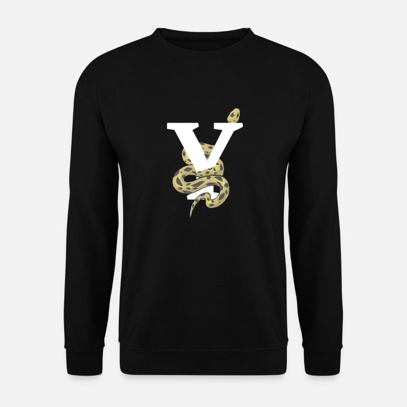 Buchstabe und Schlange - Unisex Pullover - Schwarz