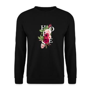 Hopes flowers - Sweat-shirt Unisexe - noir - Devant - Alina (178cm) & Michal (187cm)