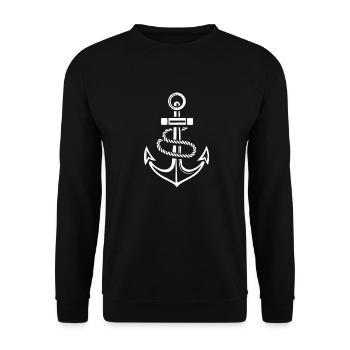 Bateau d’ancre Navire Nautique - Sweat-shirt Unisexe - noir - Devant - Alina (178cm) & Michal (187cm)