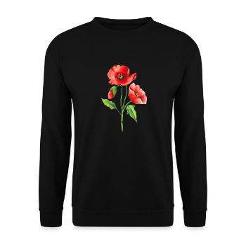 Blumen - Unisex Pullover - Schwarz - Vorne - Alina (178cm) & Michal (187cm)