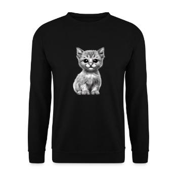 Katzenbaby Britisch Kurzhaar Katze Kater Katzen - Unisex Pullover - Schwarz - Vorne - Alina (178cm) & Michal (187cm)