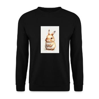 Bunny Bunny Animal Pet Bunny Bunny Aquarelle - Sweat-shirt Unisexe - noir - Devant - Alina (178cm) & Michal (187cm)