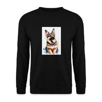 Deutscher Schäferhund Hund Malinois Cute - Unisex Pullover - Schwarz - Vorne - Alina (178cm) & Michal (187cm)
