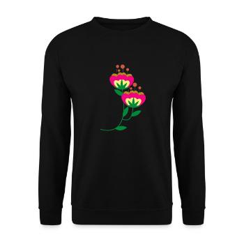 Flower Blume Pflanze - Unisex Pullover - Schwarz - Vorne - Alina (178cm) & Michal (187cm)