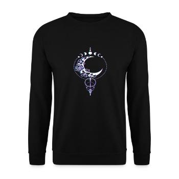 Gothique Goth Phase Croissant de Lune Occulte - Sweat-shirt Unisexe - noir - Devant - Alina (178cm) & Michal (187cm)