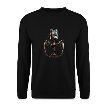 microphone old school - Sweat-shirt Unisexe - noir - Devant - Alina (178cm) & Michal (187cm)