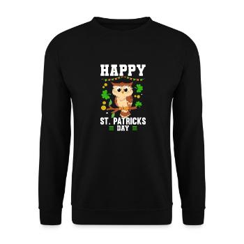 Birds Of Prey Ornithologist Owl Happy St. Patricks - Unisex Pullover - Schwarz - Vorne - Alina (178cm) & Michal (187cm)