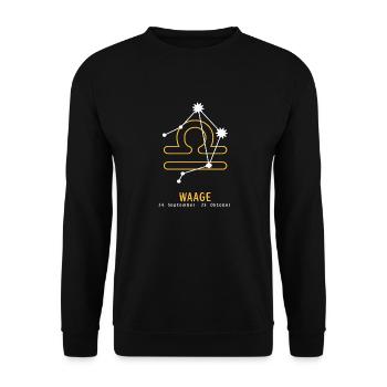 Sternzeichen Illustration Waage - Unisex Pullover - Schwarz - Vorne - Alina (178cm) & Michal (187cm)