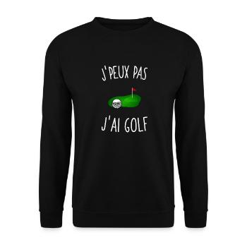 J'peux pas j'ai golf - Sweat-shirt Unisexe - noir - Devant - Alina (178cm) & Michal (187cm)