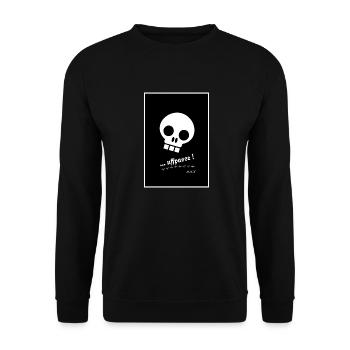 Totenkopf für Techno - Unisex Pullover - Schwarz - Vorne - Alina (178cm) & Michal (187cm)