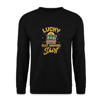 lucky slot machine Motive Design - Unisex Sweatshirt - black - Front - Alina (178cm) & Michal (187cm)
