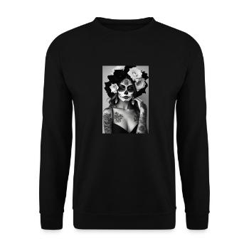 Santa Muerte II - Sweat-shirt Unisexe - noir - Devant - Alina (178cm) & Michal (187cm)